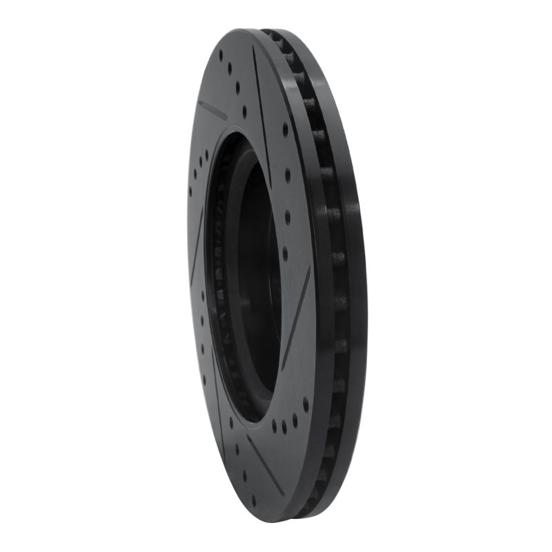 Nissan Altima Brake Rotor (1) - Front Left - R1 Concepts - Drilled & Slotted - Black - `13-`25